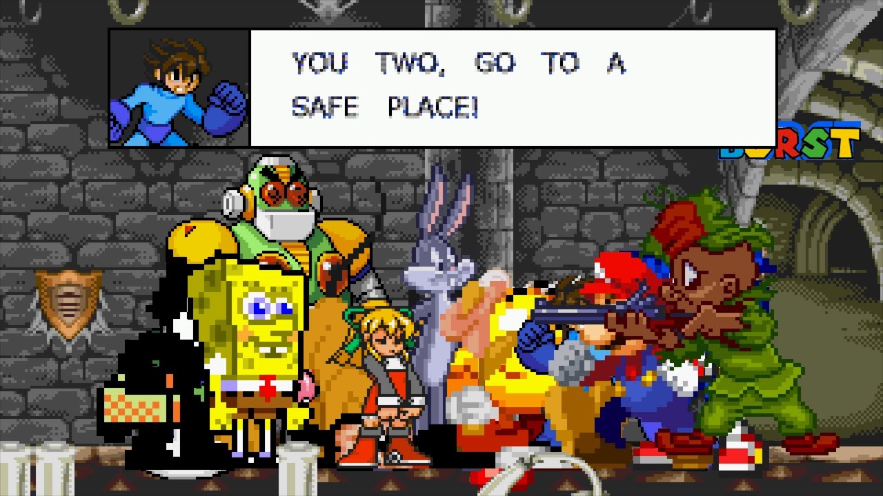 Mugen Request #79 SpongeBob, Felix, Mickey & Bugs Bunny vs Mario, Sonic, Megaman & Pac Man