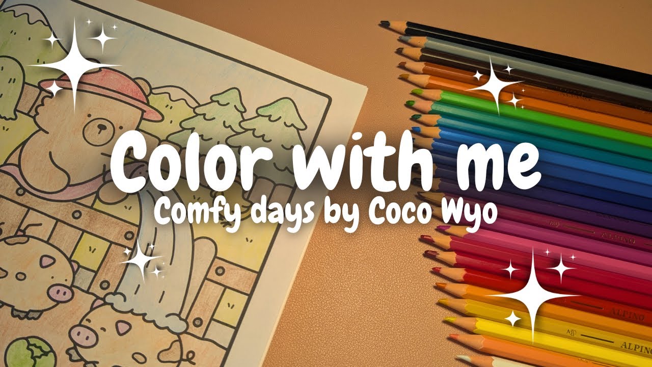 Color with me (ASMR) 🐷 'Comfy days' by Coco Wyo ✏️🥰 #asmr #coloringwithme