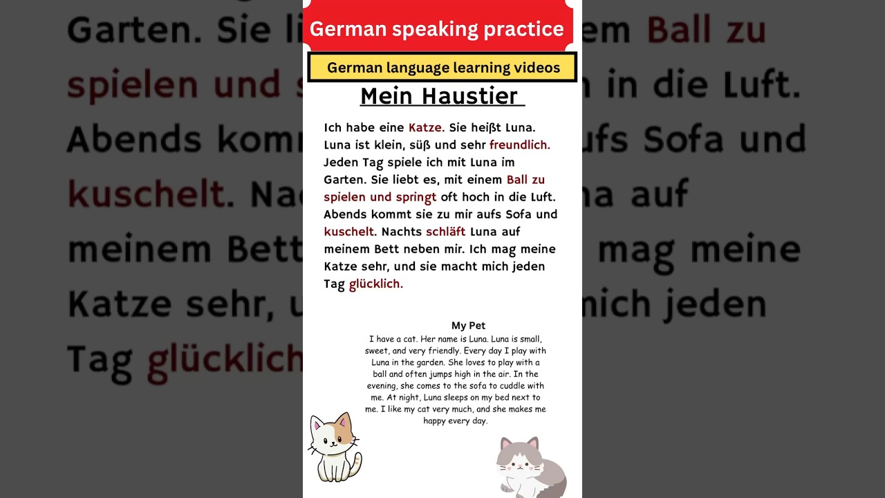 Learn German A1 Vocabulary through a  Story