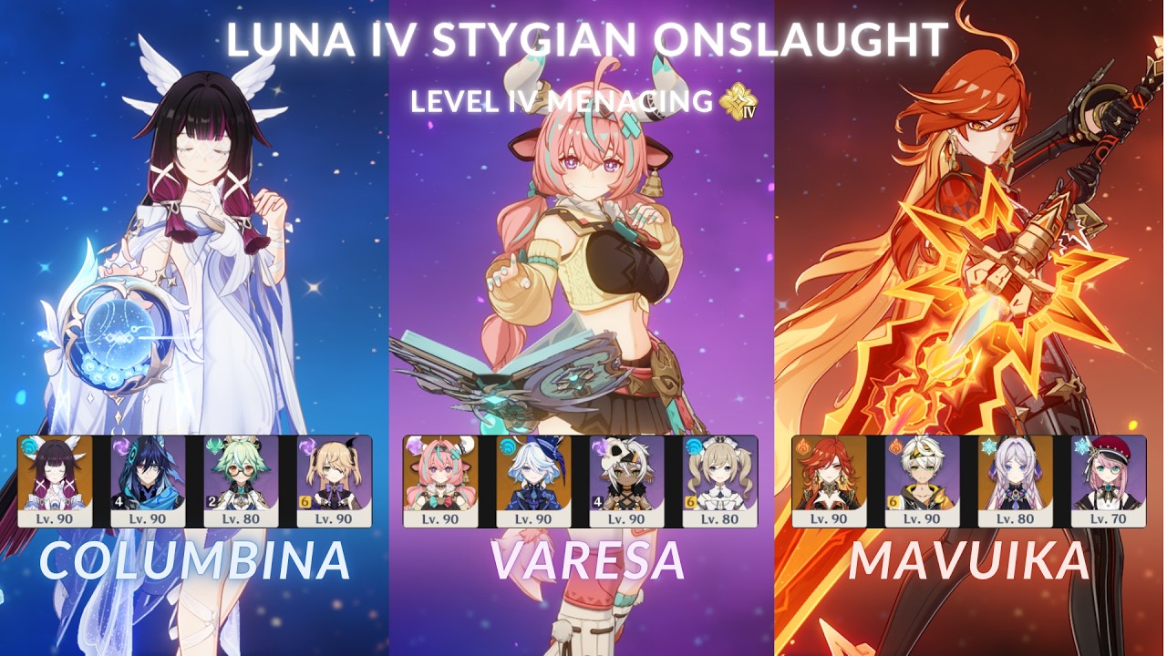 Luna V (6.4) Stygian Onslaught Menacing Difficulty | Columbina x Varesa x Mavuika | Genshin Impact