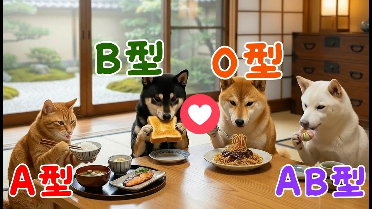 【血液型あるある】3匹の犬と1匹の猫のドキドキ出勤日🐱🐶 朝ごはんから出発まで密着！性格が出すぎる「行ってきます」に癒されるｗ【四季ねこ】