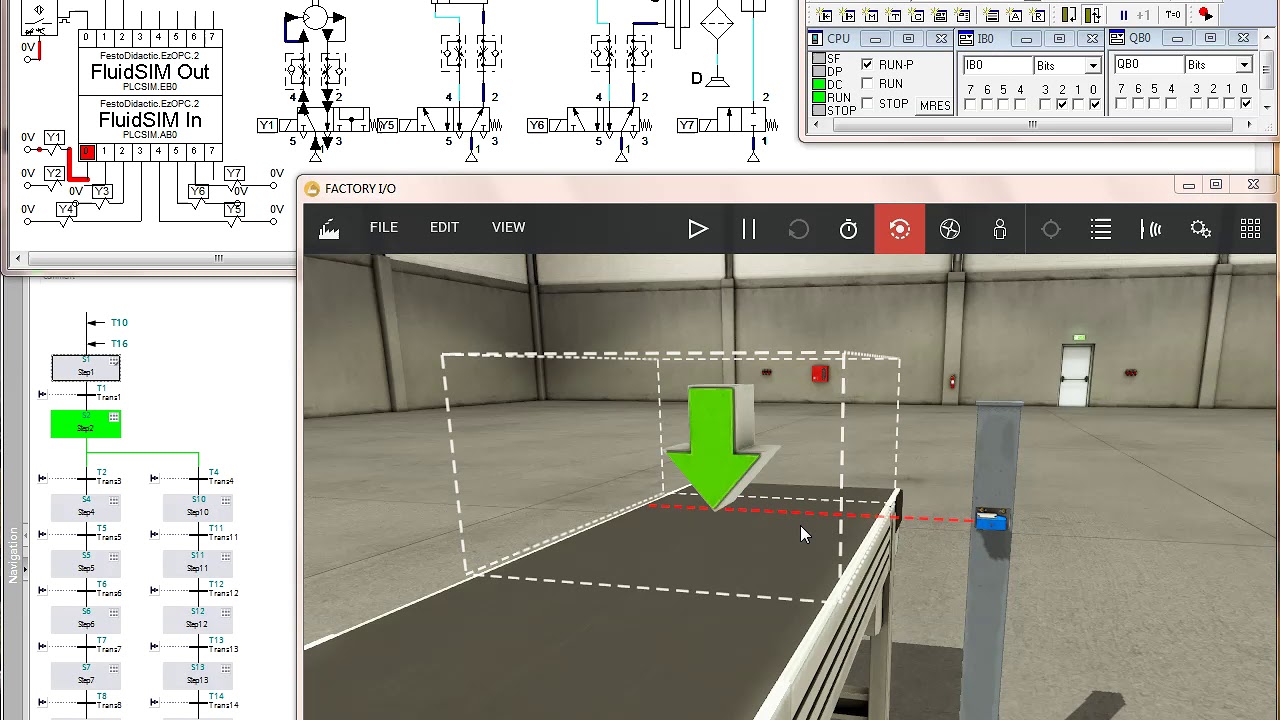 #Mechatronics, #FluidSIM + #Factory I/O + #TIAportal + #PLCSIM, #Graph (#SFC) language, #Automation