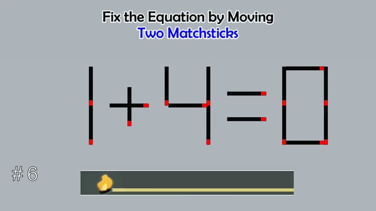 Matchstick Studio #  | Fix the math equation by moving one or two matchsticks |Logic puzzles