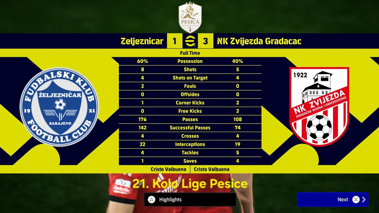 21. Kolo Lige (Sezona 12) - FK Željezničar 1:3 NK Zvijezda Gradačac