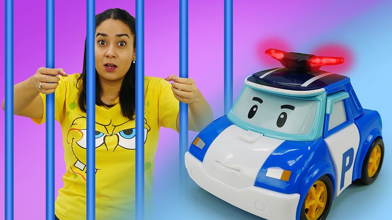 Spiel f&uuml;r Kinder - Lustige Schule. Robocar Poli das Polizeiauto. Zeichentrick f&uuml;r Kinder.