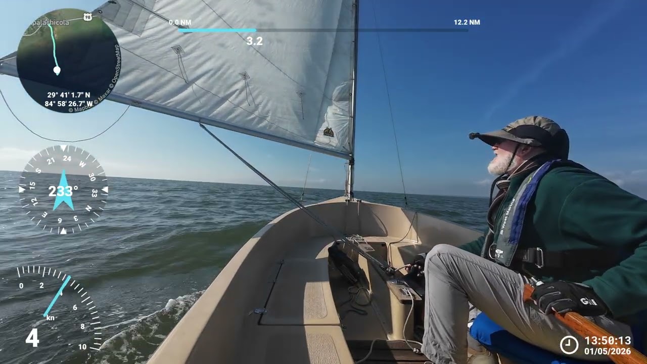 Couldn't tack, so I jibed | Sailing Apalachicola Bay with Com-Pac Picnic Cat | Jan 5, 2026
