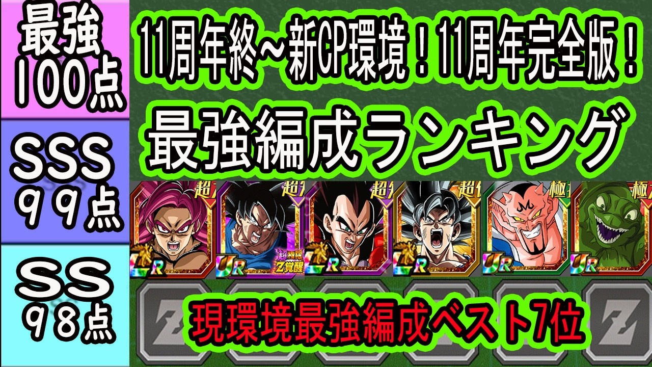 【ドッカンバトル】最強編成ランキングベスト7＆最強サブランキング「11周年完全版」「11周年終～新ダーブラCP環境」DAIMA４編成サブに知身勝手が入る最強編成は？ダーブラの最強編成は？