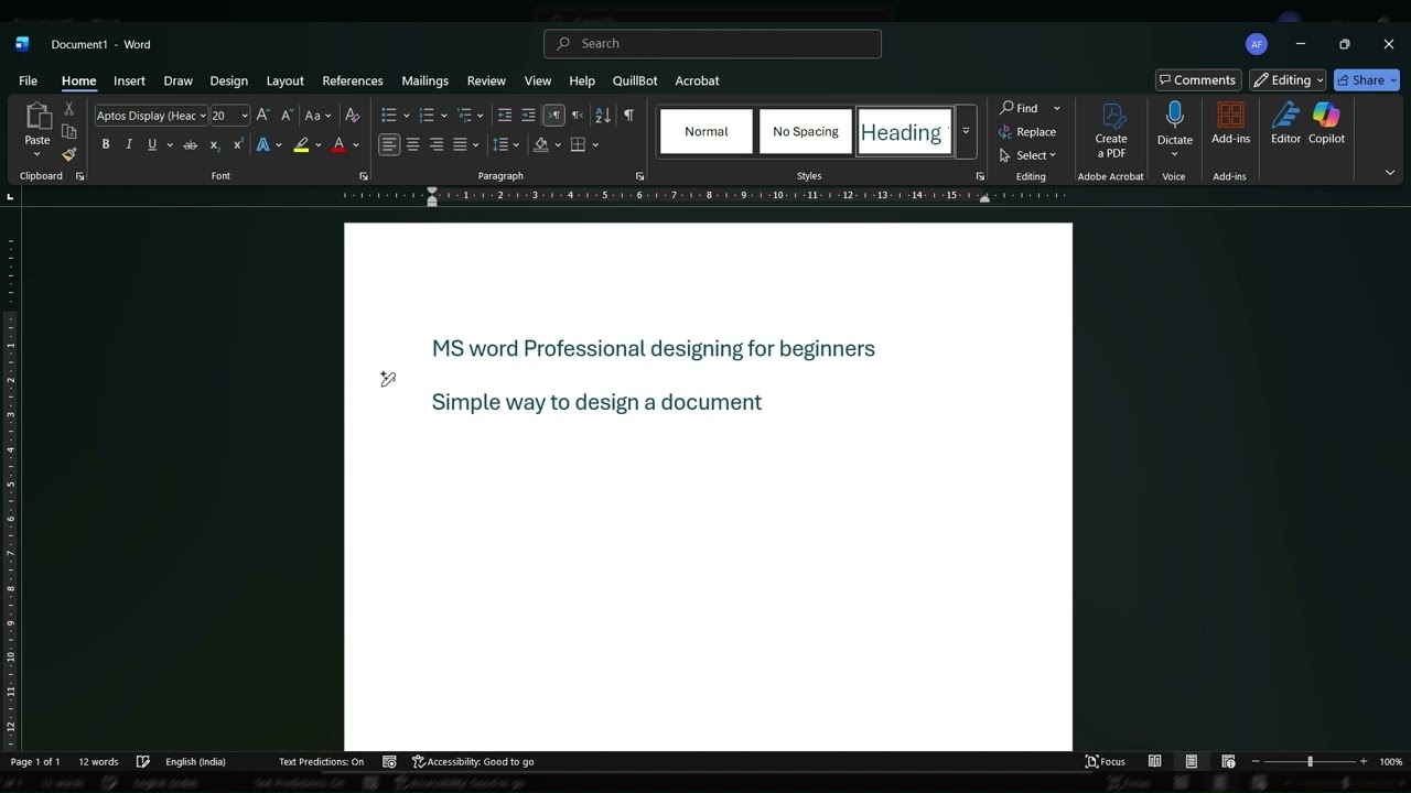 Mastering in MS Word to design professional page #msword #word #documentation