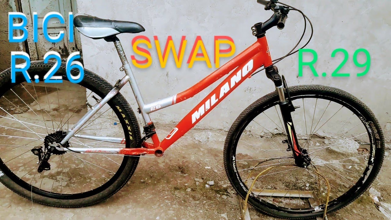 Bici cuadro r.26 LLEVADA a r 29 con componentes usados / reciclados