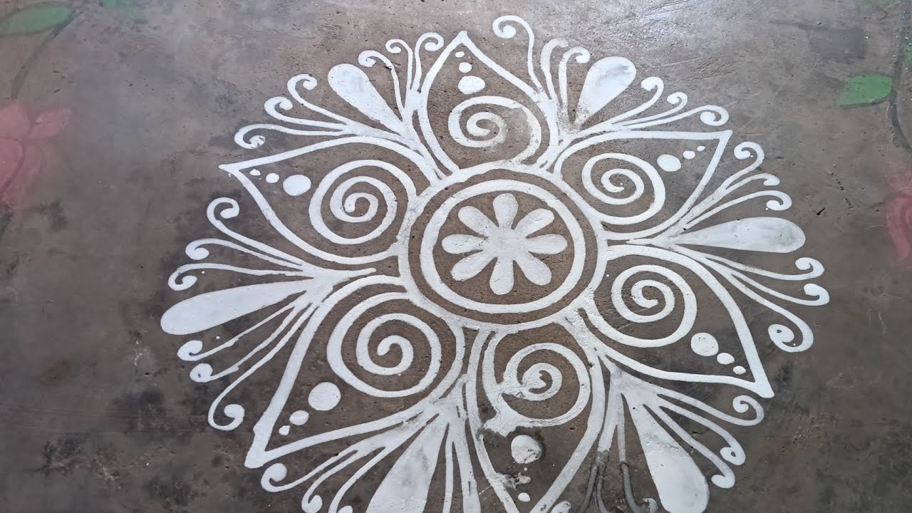 Festival Special Rangoli Design 2026 | Easy White Kolam Art🌸 | Easy & Beautiful Rangoli Design💮