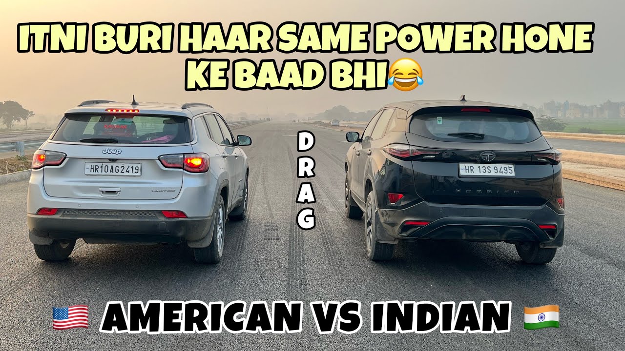JEEP COMPASS VS TATA HARRIER : DRAG RACE 🔥