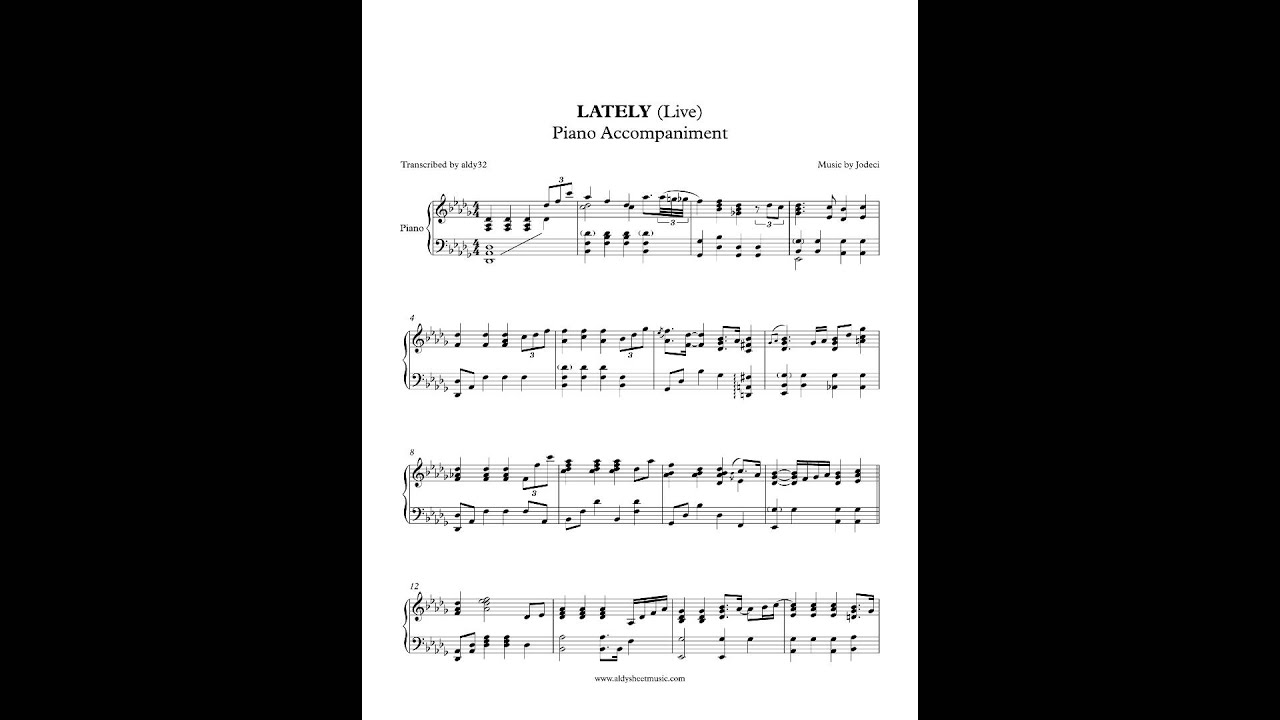Lately - Jodeci (Piano Accompaniment) by Aldy Santos