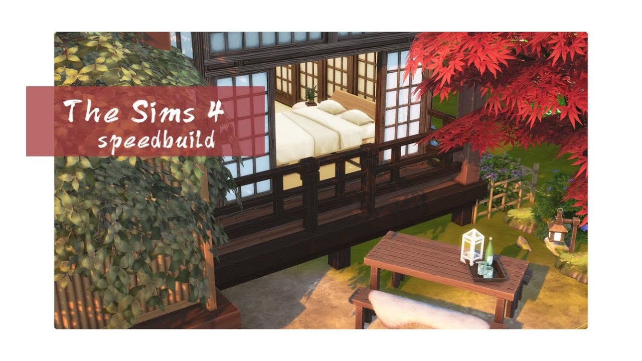 JAPANESE HOUSE ||Snowy Escape || The sims 4 | Speedbuild（stopmotion）