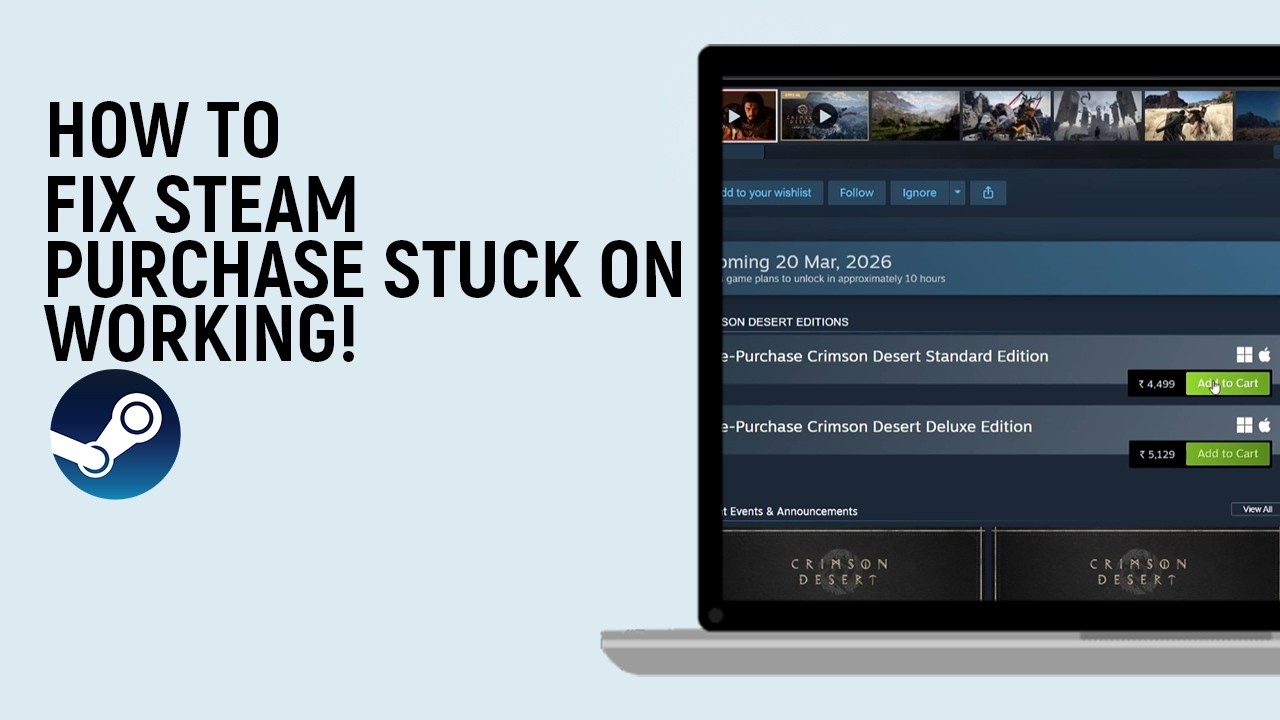 Как исправить проблему с зависанием покупки в Steam на этапе 