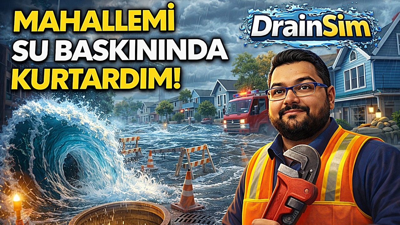 MAHALLEMİ SU BASKININDA KURTARDIM / DrainSim Türkçe Oynanış 2026