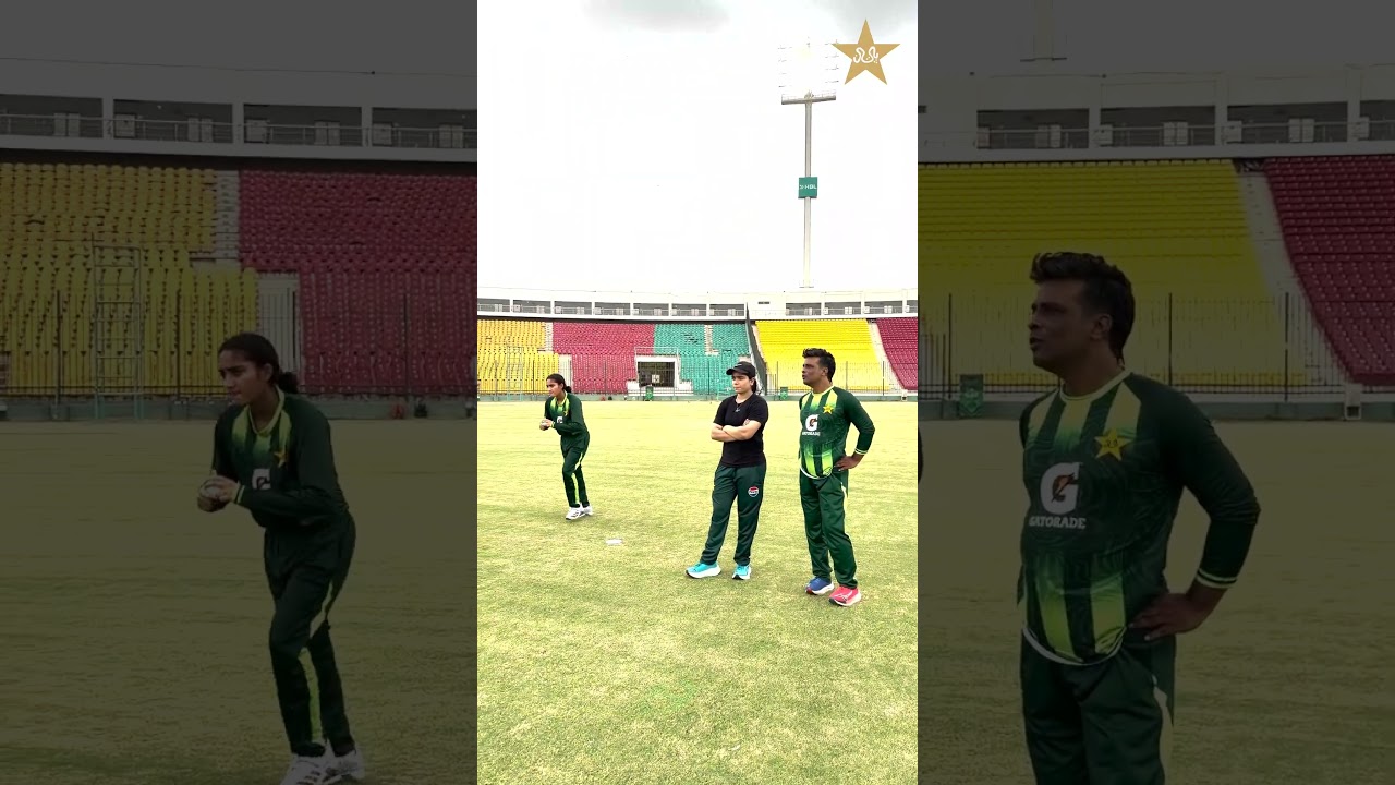 Pakistan captain Fatima Sana interacts with Women's U19 side in Karachi