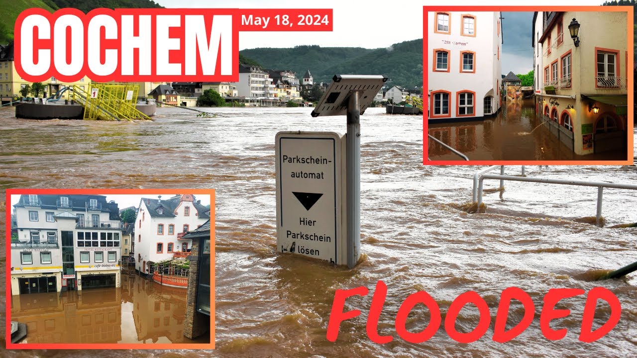Cochem Flooded! ⚠️ Mosel Hochwasser nach Starkregen in Saarland.