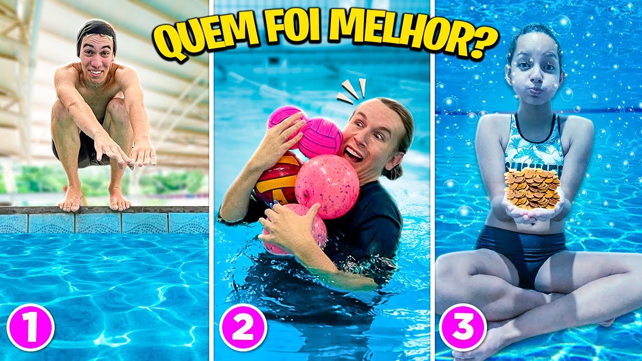QUEM GANHAR MAIS DESAFIOS NA PISCINA VENCE