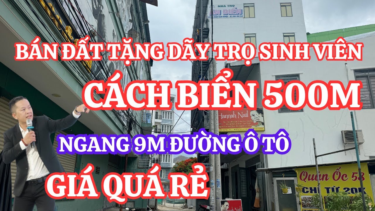Bán đất Tặng Dãy Trọ Sinh Viên cách Biển Nha Trang chỉ 500m, ngang 9m HIẾM giá rẻ| nhà đất Nha Trang
