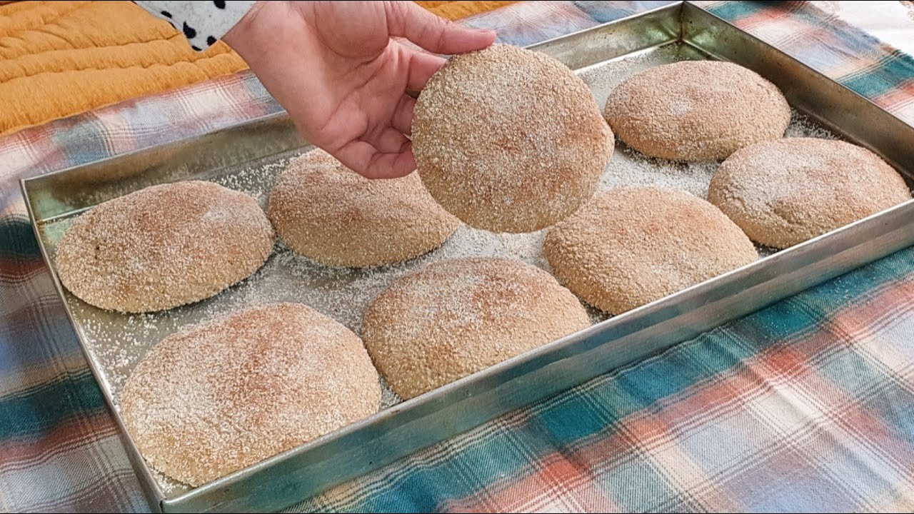 خبيزات الشعير بدون دقيق ابيض رطبين وهشاش صحيين حضري كمية كبيرة بمقادير قليلة👌