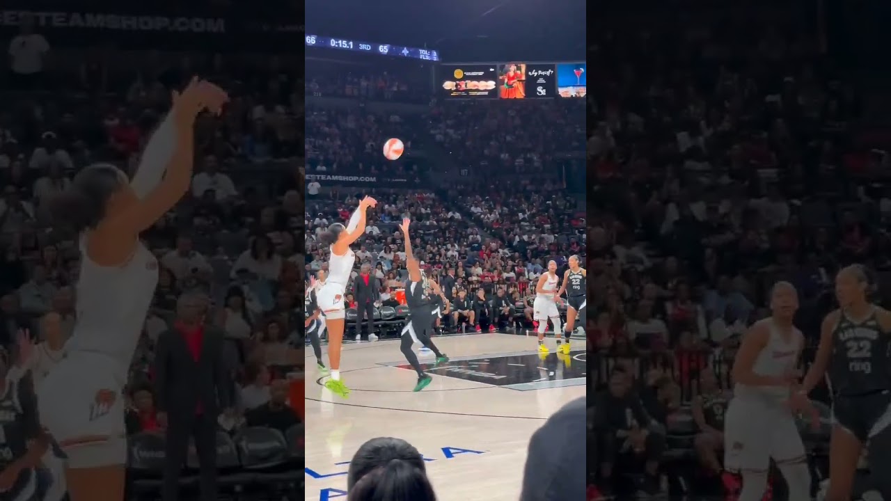BOOM 🎯Satou catches it in rhythm and knocks down the long range jumper. PHX-LVA | WNBA Finals