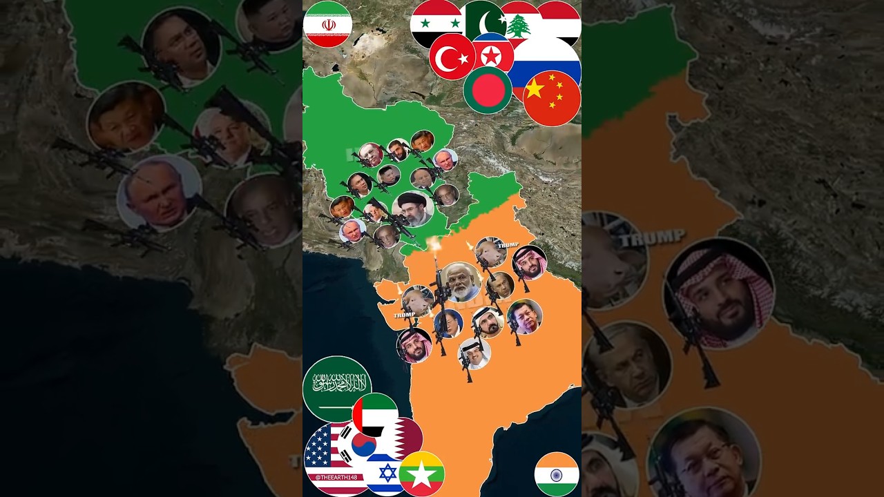 Какие страны поддержат Иран 🇮🇷 или Индию 🇮🇳? ⚔️ Анимация карты войны в ускоренном режиме. Изменит...