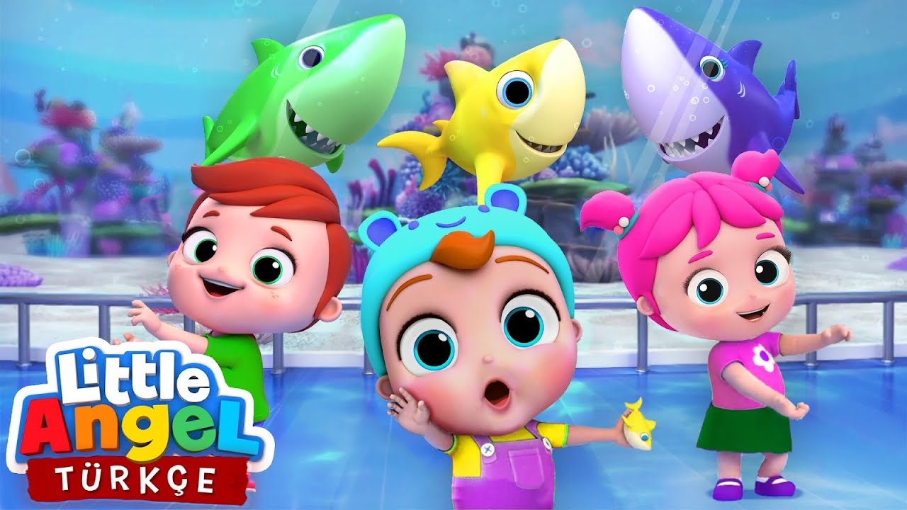 Baby Shark Şarkısı, &Ccedil;ocuk Oyun🐬🐠🦈 | Eğlenceli Ve &Ouml;ğretici Bebek Şarkıları | Little Angel T&uuml;rk&ccedil;e