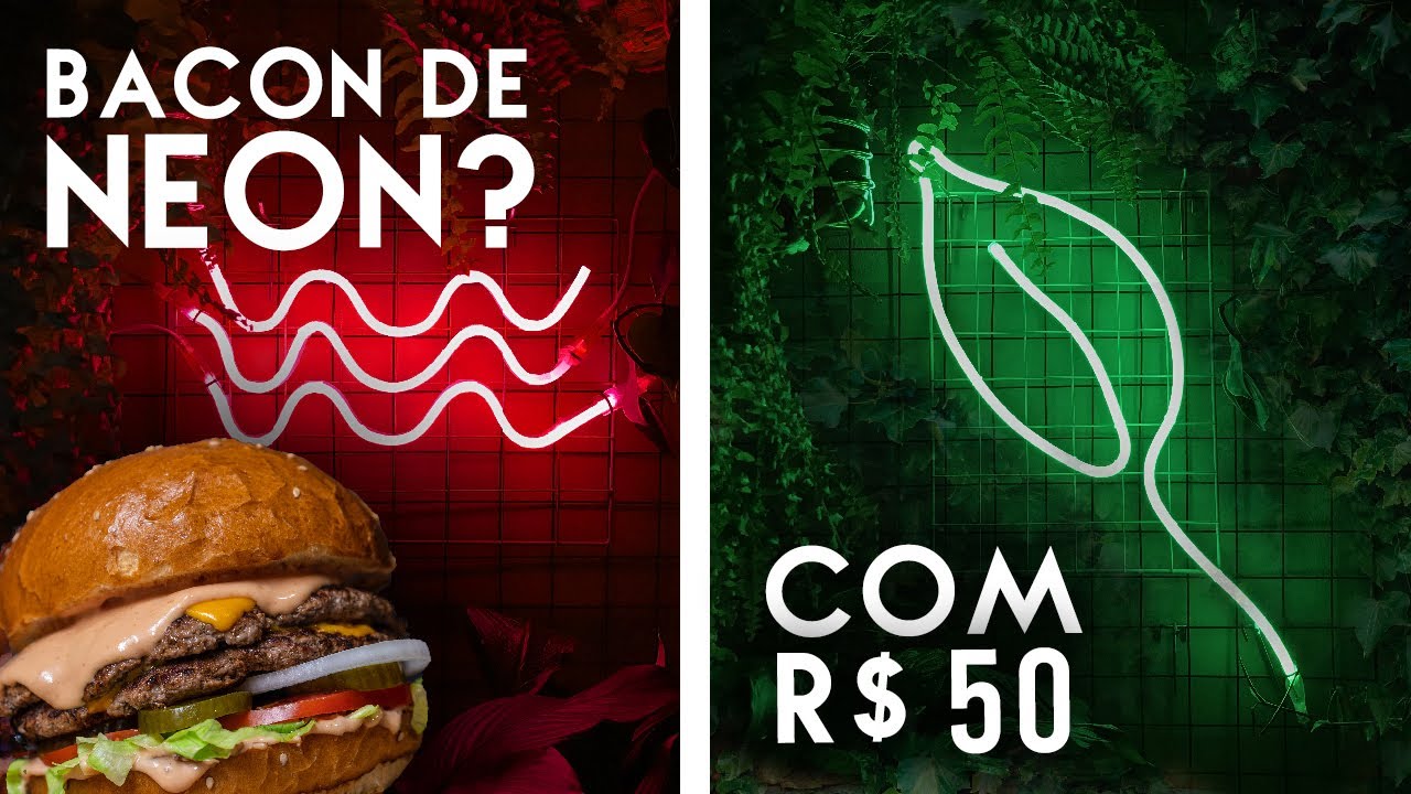 Letreiro neon led com menos de R$50! Tutorial completo! (LETREIRO NEON)