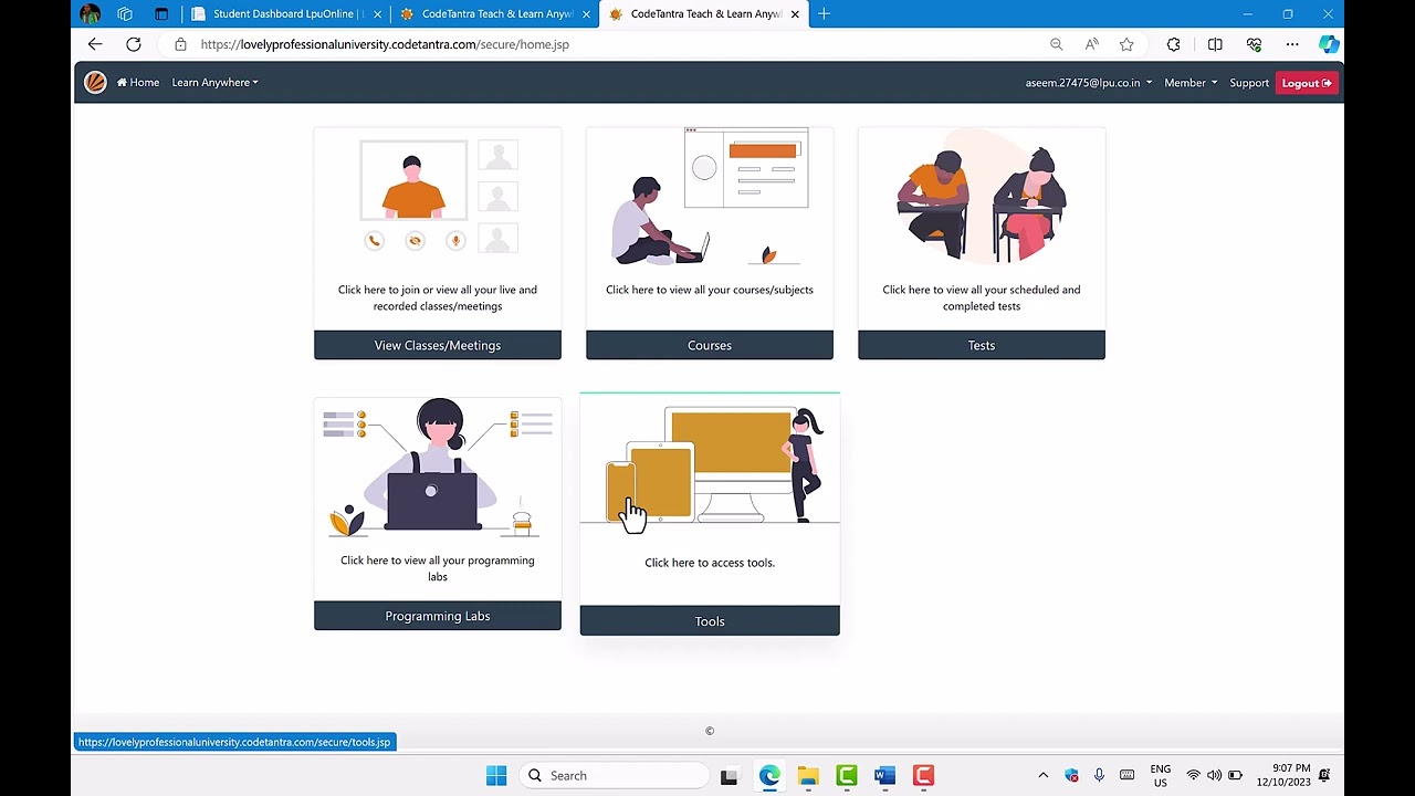 How to Appear for LPU's Online Exams - Login to My class and Environment check
