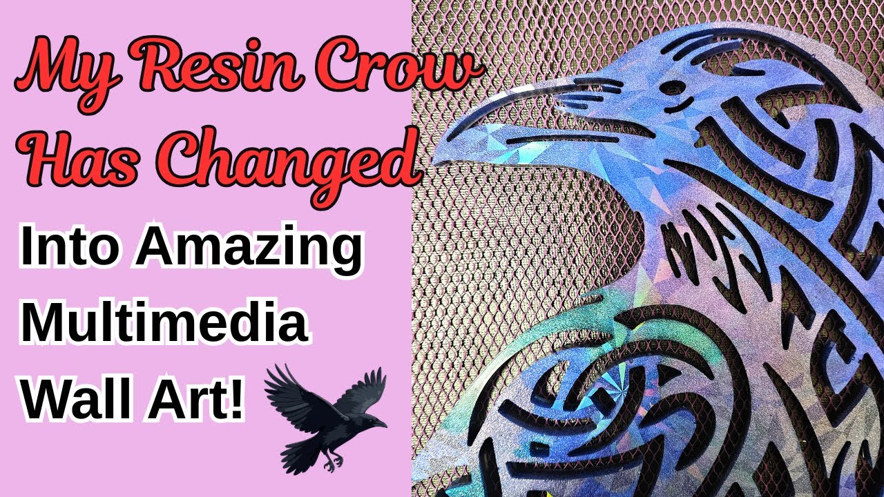 #228 Resin Crow Wall Art Using Mixed Media.  It is amazing!  Watch how I made it!