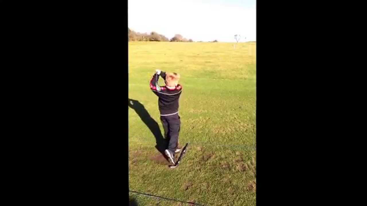 Harry Western aged 8 practice at Yelverton Golf Club