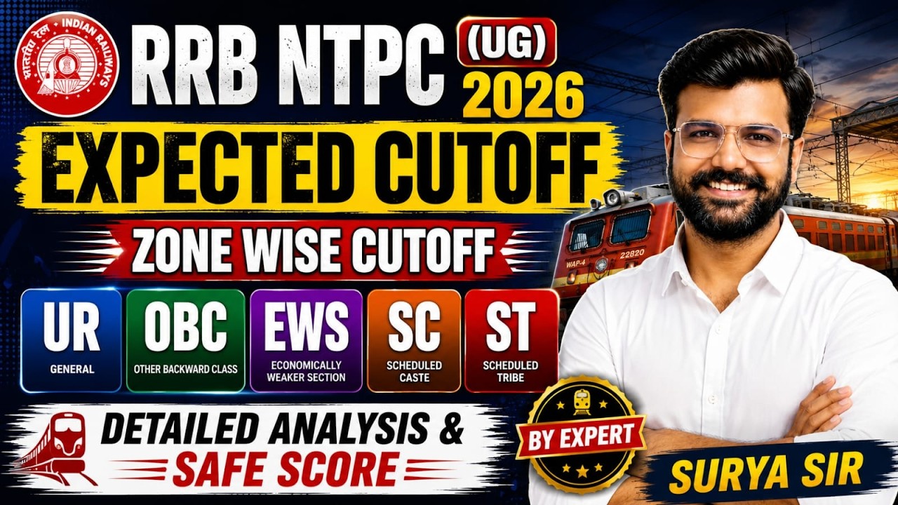 RRB NTPC UG Expected Cut Off 2026 | NTPC Category Wise Cut off | RRB NTPC Safe Score