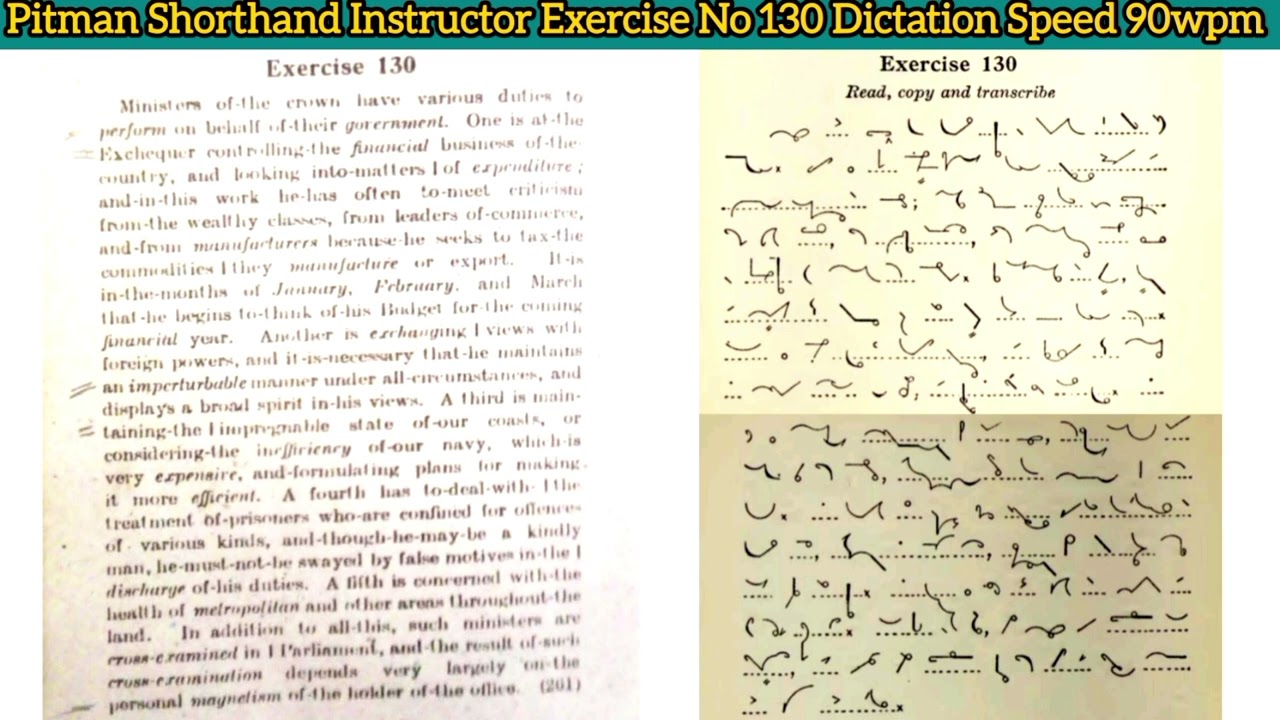 Exercise Number 130 | Pitman Shorthand Instructor And Key | Dictation