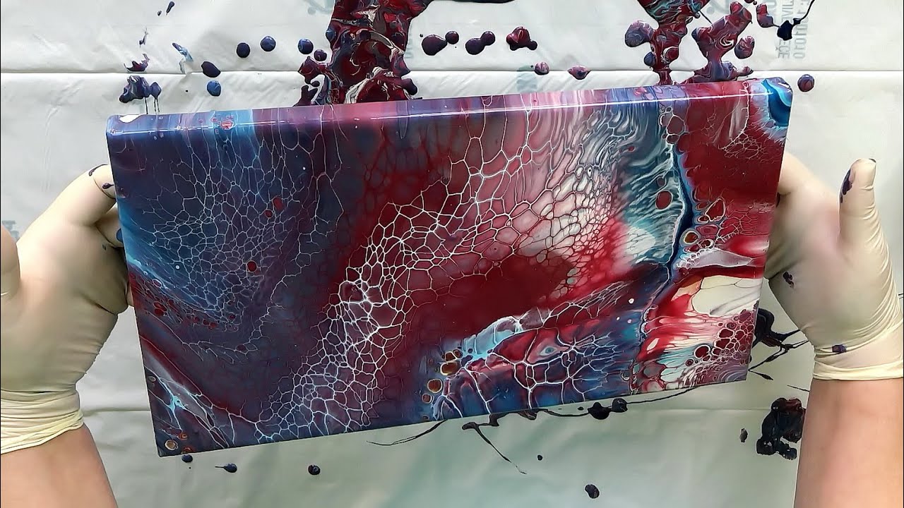 (758) Wow! AMAZING effect with SCHOOL GLUE ~ Acrylic pouring FLIP CUP ~ Fluid art painting