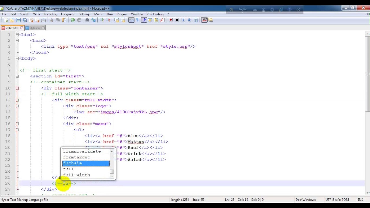 comments in HTML & CSS