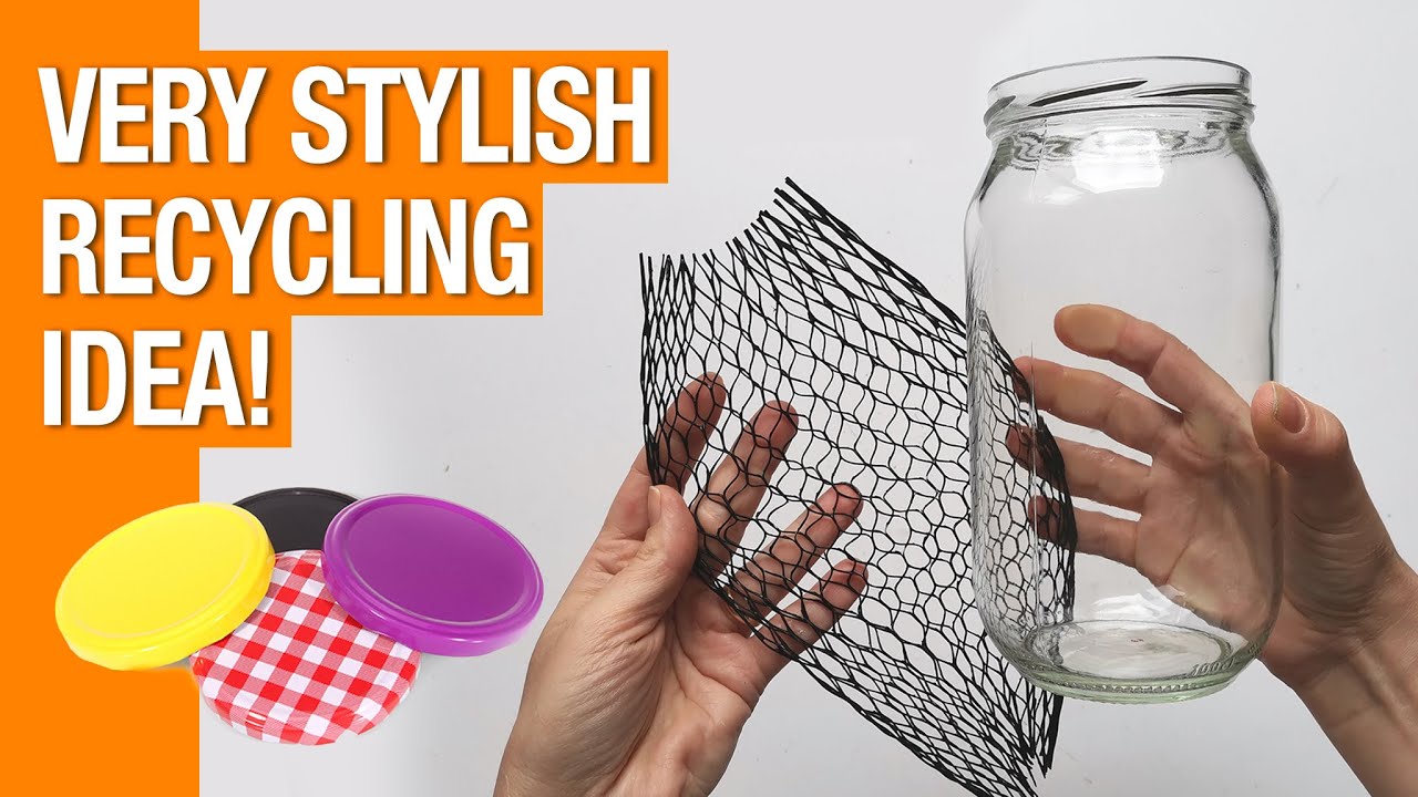 Супер идея переработки со стеклянной банкой! 💛💜 Все будут спрашивать, как ты это сделал!