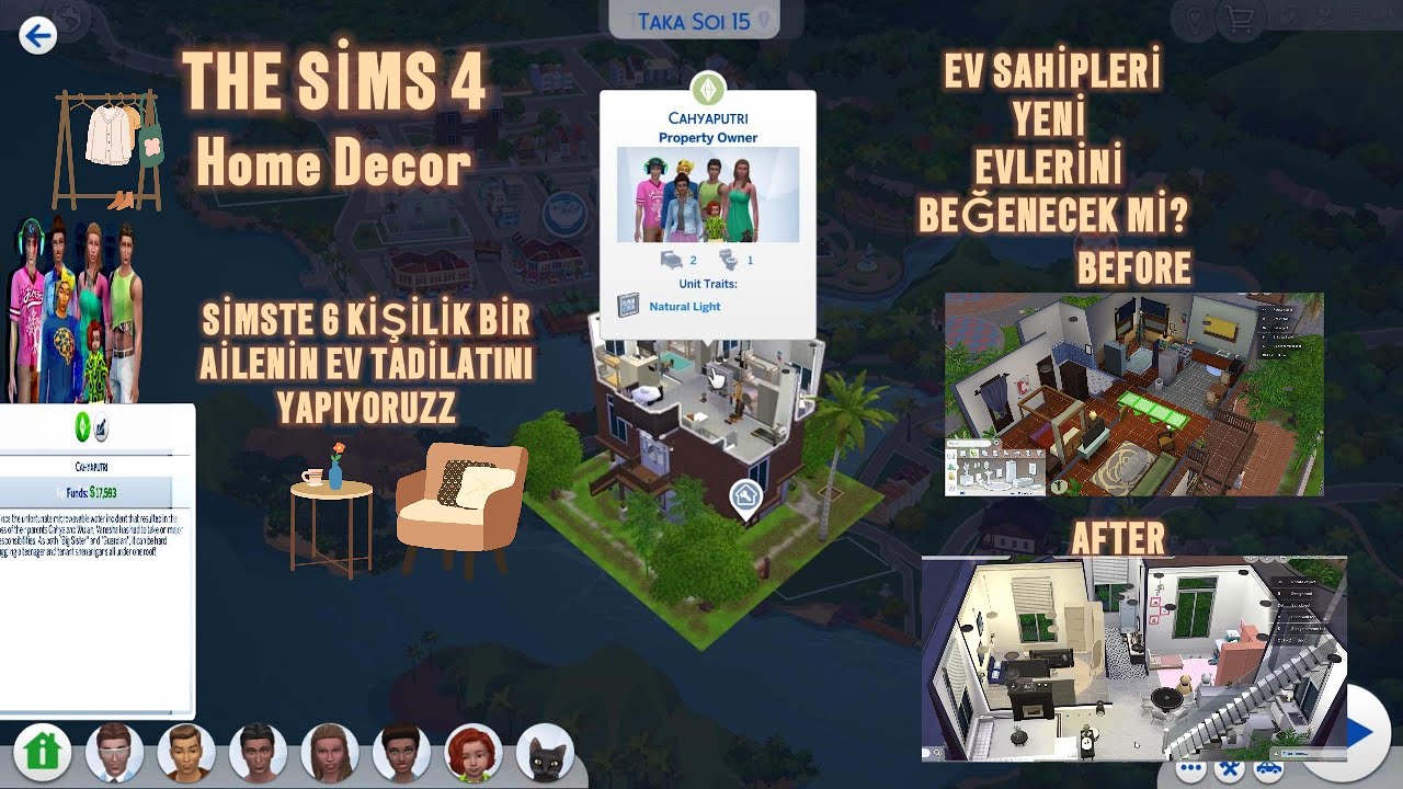 THE SİMS 4 SİMSTE 7 KİŞİLİK AİLENİN EVİNİ TADİLAT EDİYORUZ😍 SİZCE YENİ EVLERİNİ BEĞENİCEKLER Mİİ ?