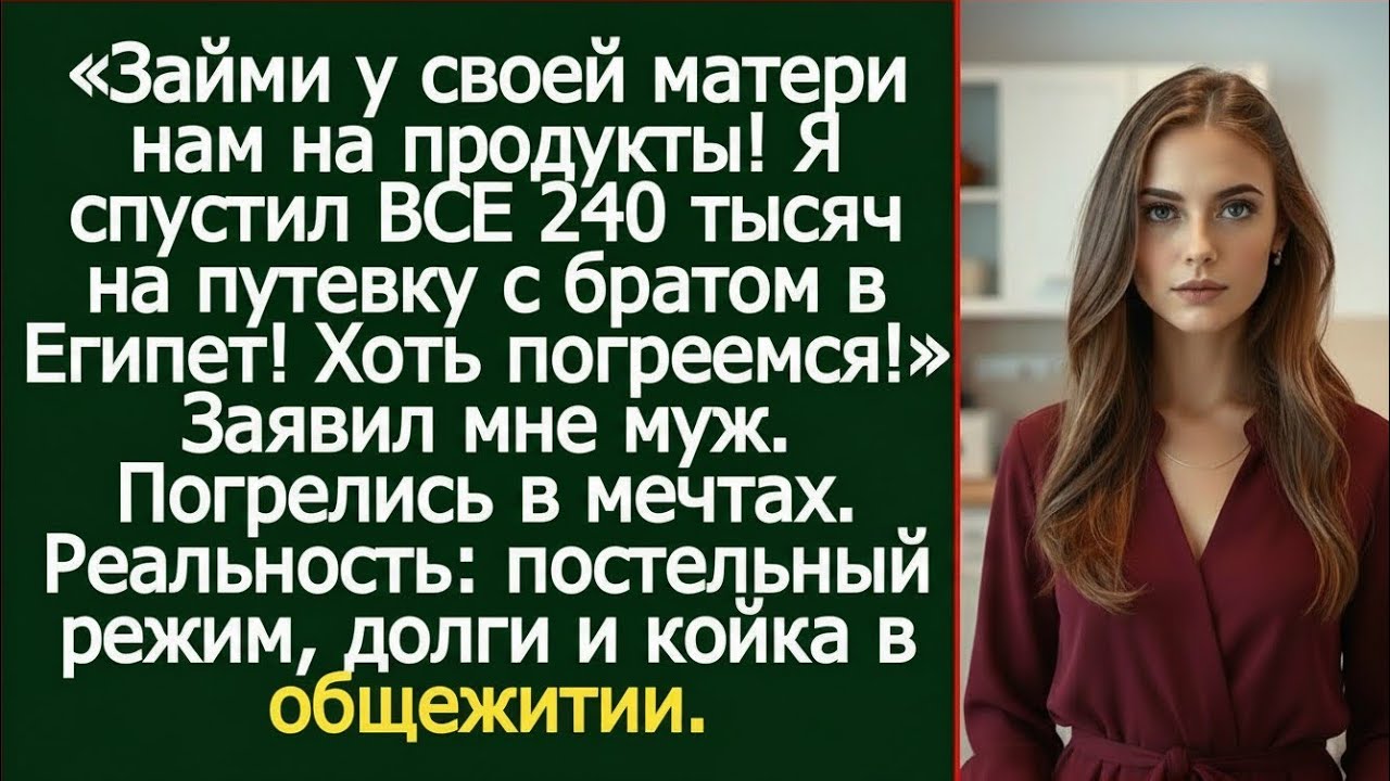 «Я спустил все 240 тысяч на Египет…» — сказал муж и попросил занять у тёщи на еду