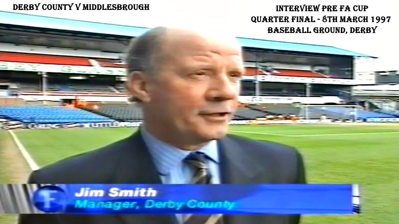 JIM SMITH–MANAGER DERBY COUNTY–INTERVIEW PRE FA CUP QUARTER FINAL–8TH MARCH 1997-BASEBALL GROUND
