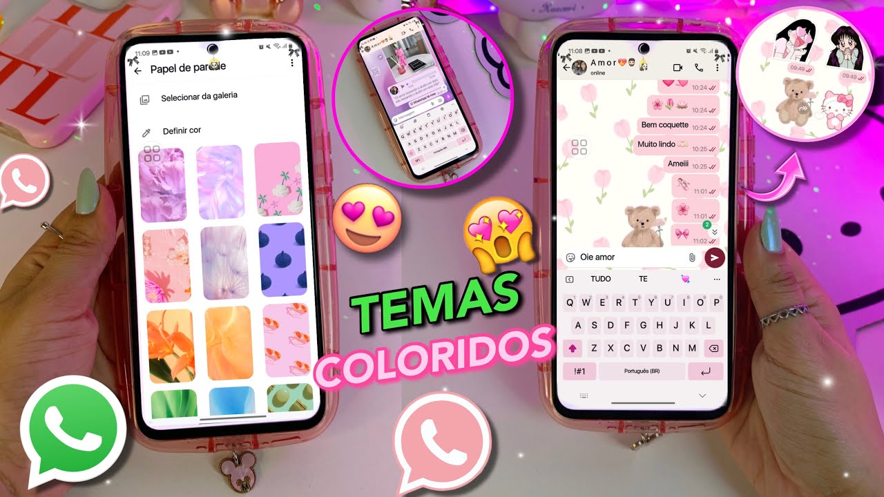 É OFICIAL🤩 CHEGARAM OS TEMAS DO WHATSAPP! WhatsApp ROSA AQUI