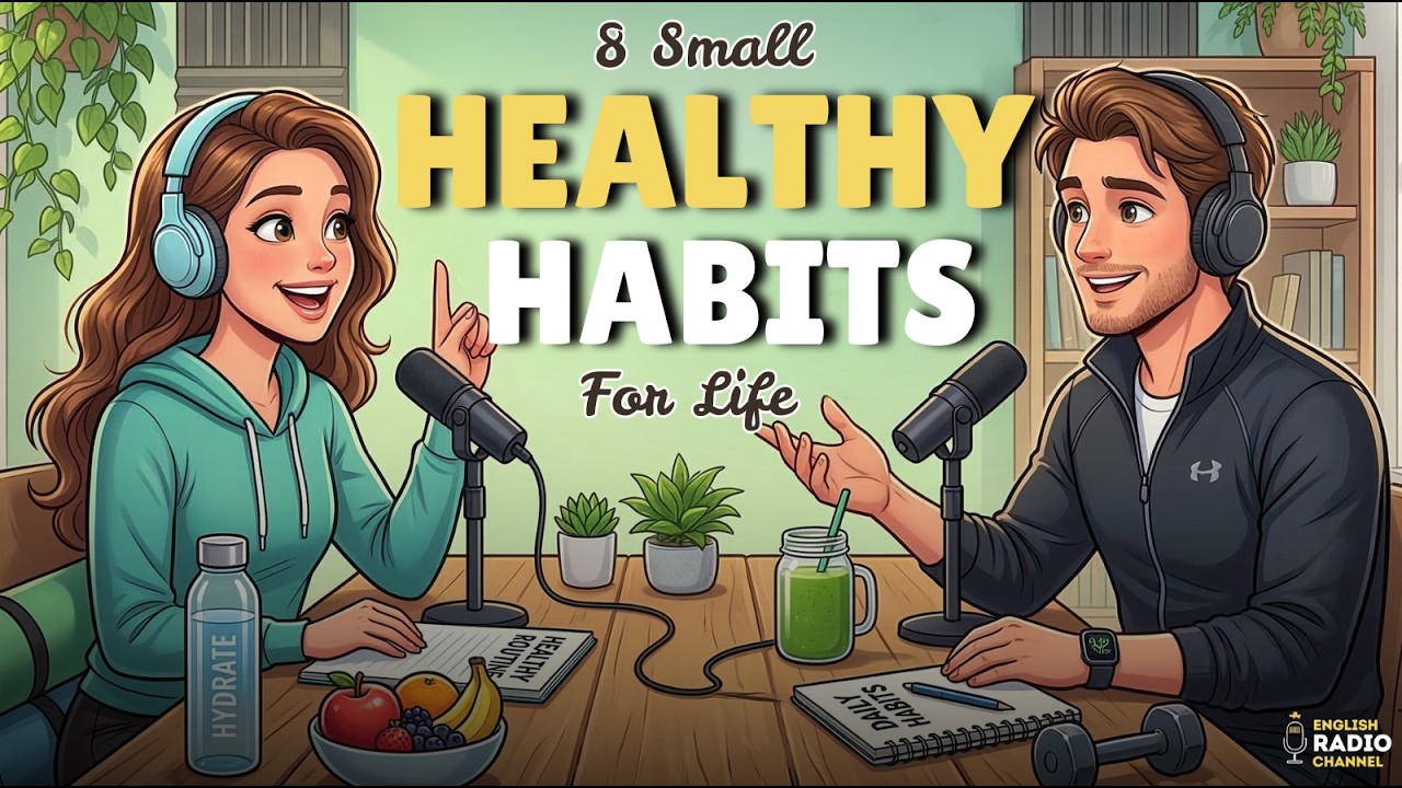 English Podcast for Easy English Conversation | 8 Tiny Healthy Habits for Life