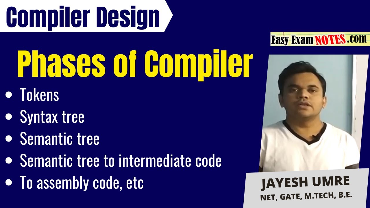 Phases of compiler | Tokens, Syntax , Semantic Tree, Intermediate code, Assembly code  | Jayesh Umre