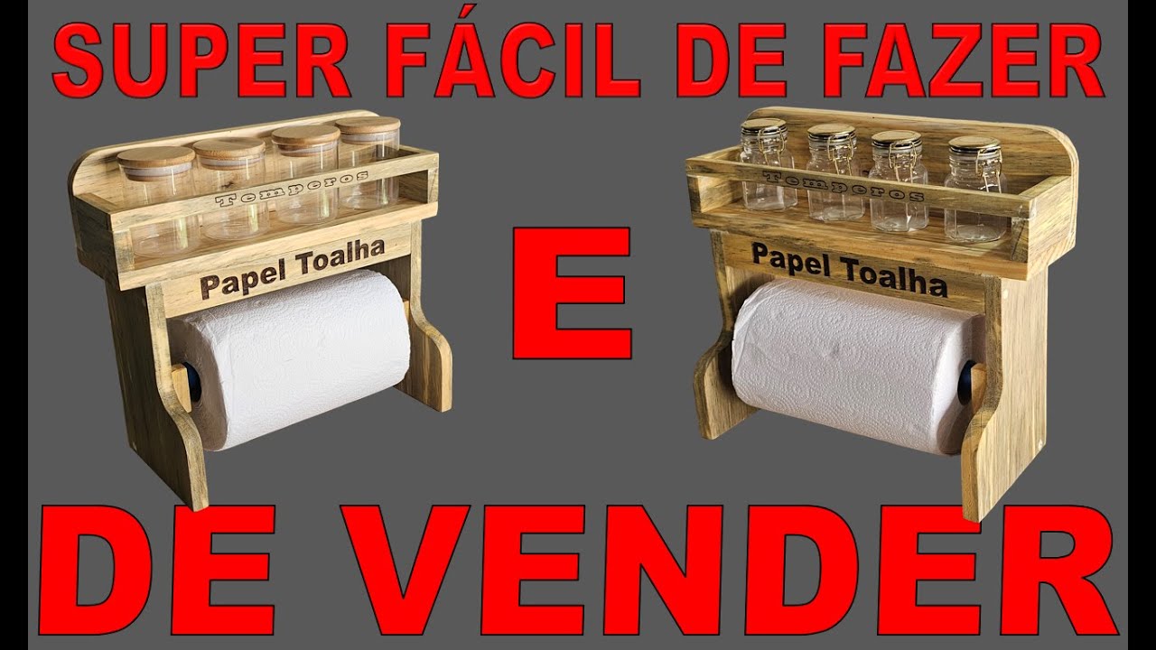 Suporte de Papel Toalha com prateleira para temperos