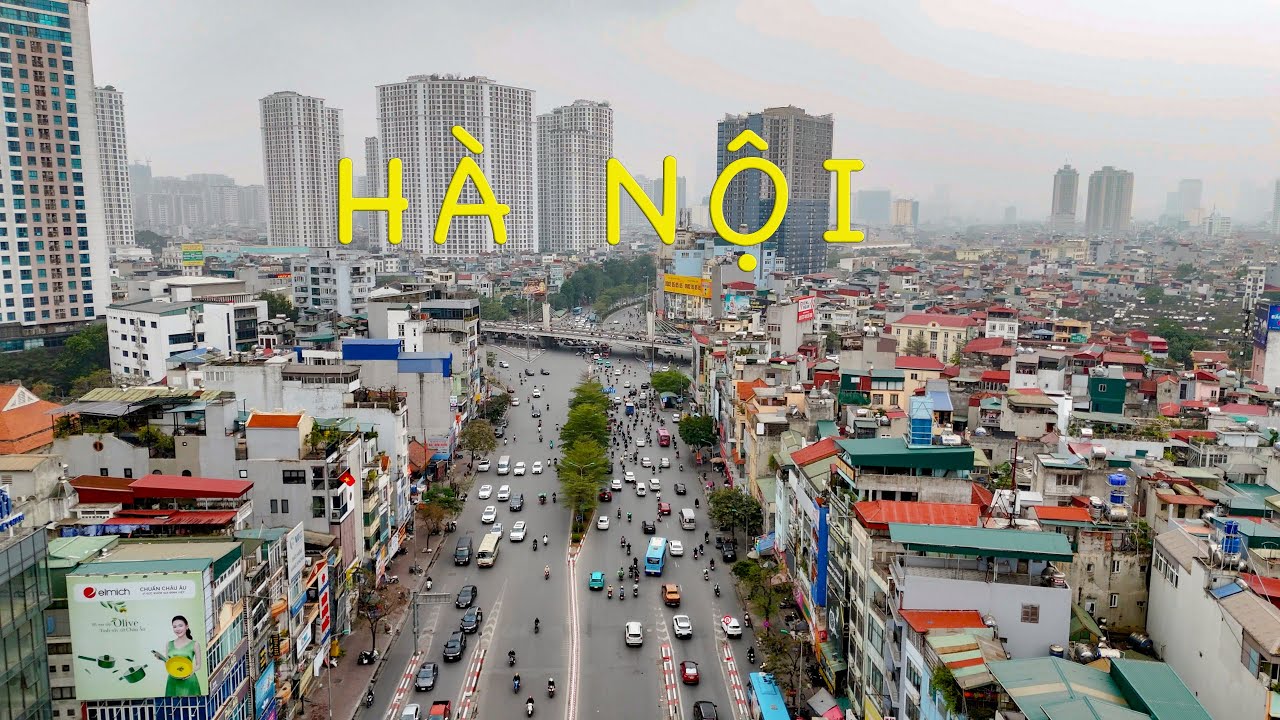 Hà Nội - Thành phố đông đúc xe cộ qua góc nhìn flycam - 2025  [4k]