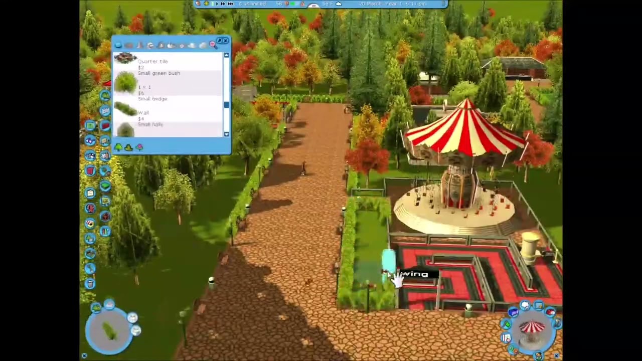 RCT3 Timelapse - Making a Small Park