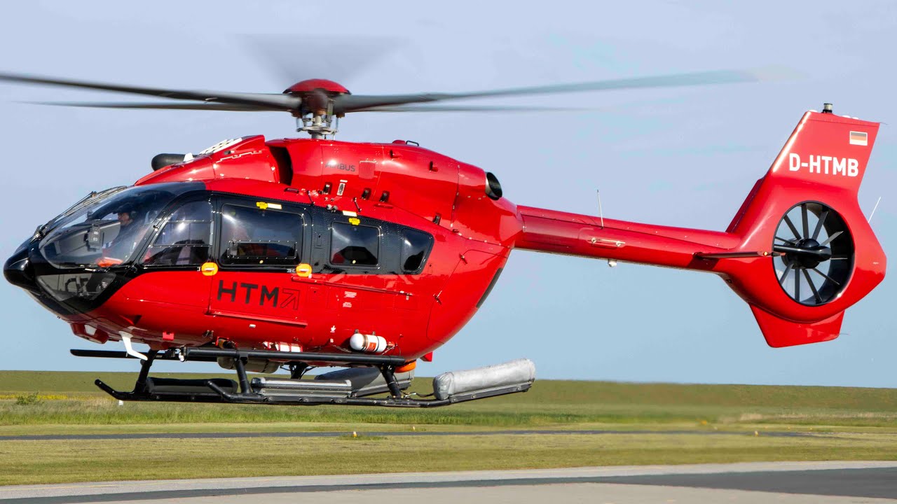 HTM Helicopters | Take Off H145 D-HTMB zum Offshoreflug | Flugplatz Norden Norddeich