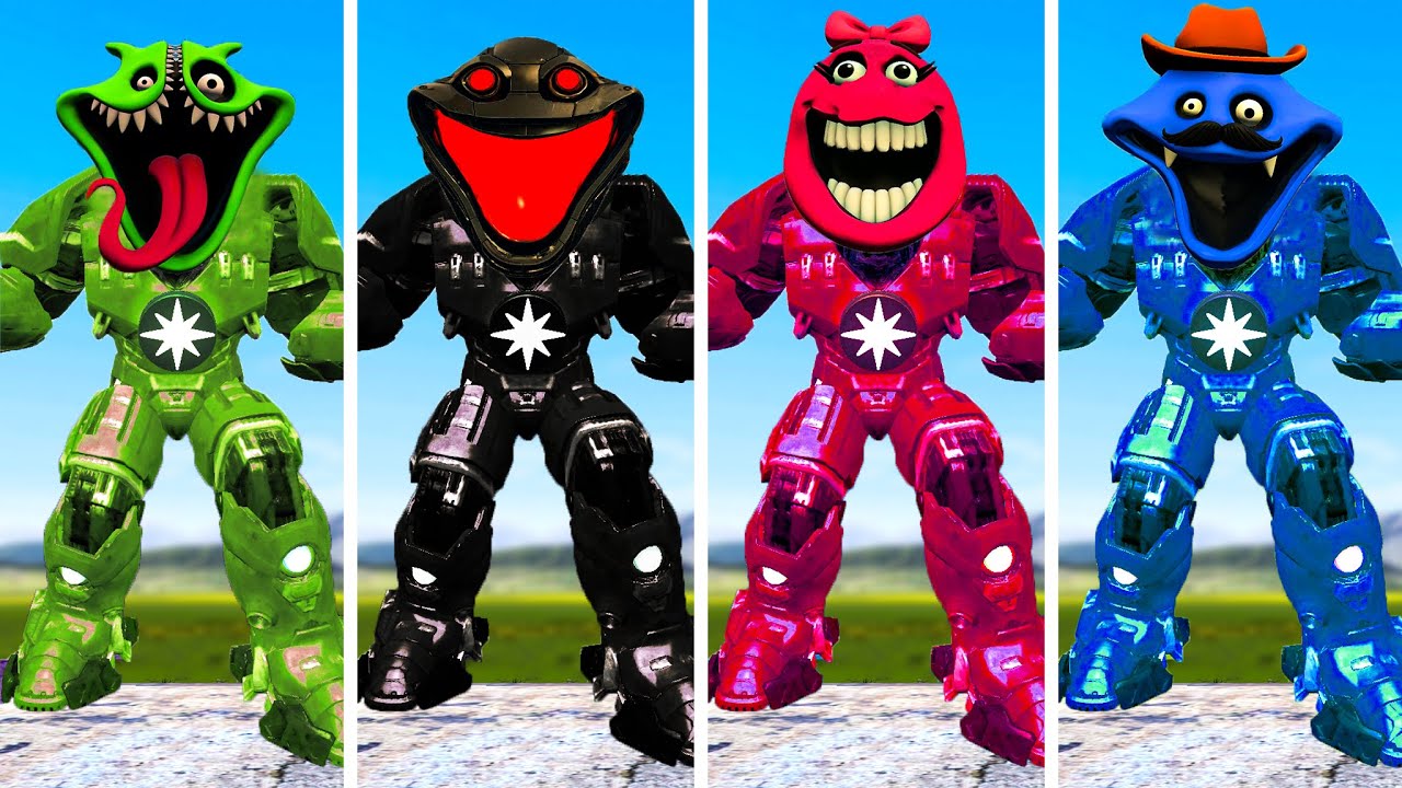 ALL MECHATITAN OMNIWORM FAMILY VS MECHATITAN WORM RAINBOW FAMILY In Garry's Mod!