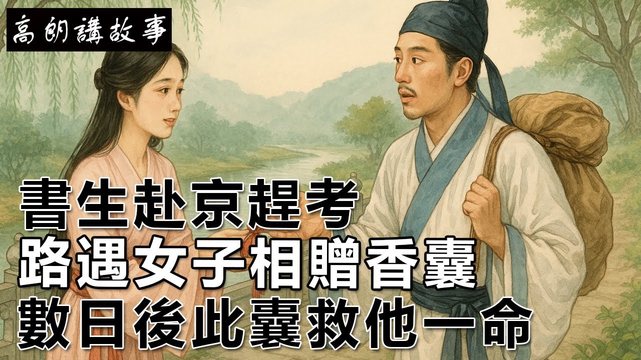 民間故事：書生赴京趕考，路遇女子相贈香囊，數日後此囊救他一命｜高朗講故事
