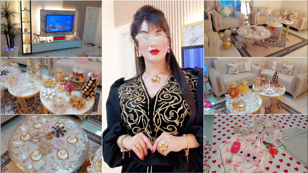 أجواء إحتفال بعيد الفطر المبارك ✨️🎈جولة في صالون 🩷تقديمات للمهيبة 😍تنسيقات لباس العيد ....