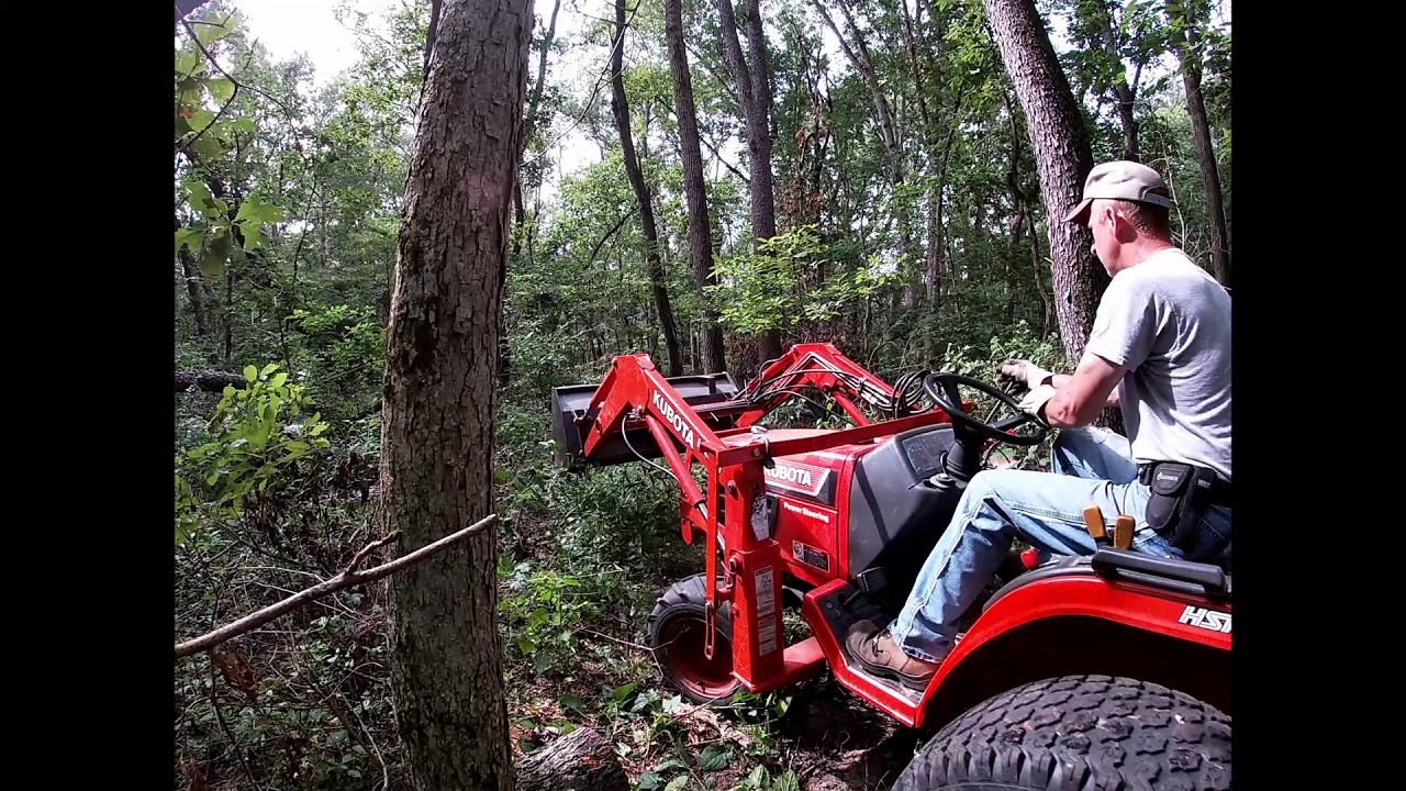 Kubota B1700 Clearing woods Trail after Torando Trail #2 West side